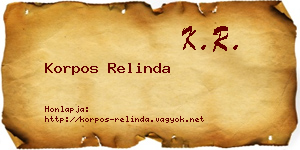 Korpos Relinda névjegykártya